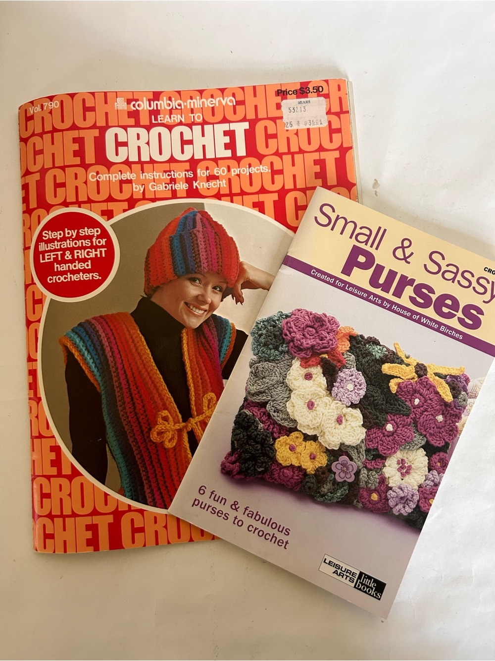 Vintage Pair Of Crochet Patterns Leisure Crafts Books Retro Handmade Grandmacore